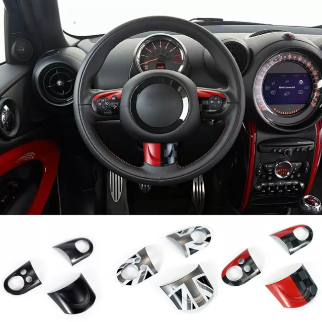 3X Pegatinas Cubierta Volante Coche Para MINI Cooper JCW Clubman R55 R56 R57 R60