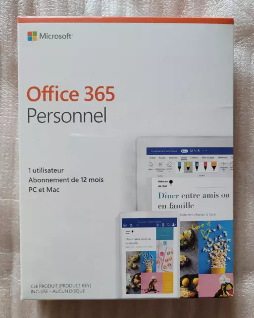 Microsoft Office 365 Personnel 1 Utilisateur - 1 an PC ou MAC