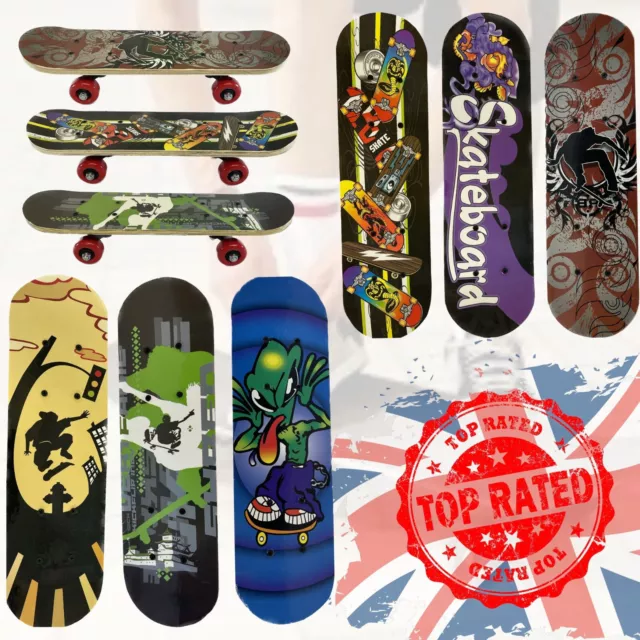 Venom Skateboard Complete Pro Skate Board-Standard Size Skateboards 17" for KIDS