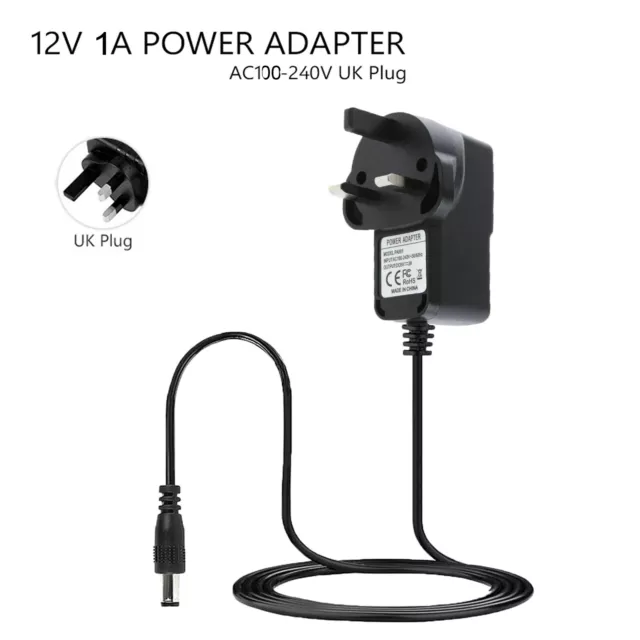 PSU 1A 12V DC Power Supply Adapter Charger for CCTV Camera LED Strip UK Plug