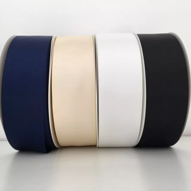 10m x 50mm Wedding Car Ribbon Satin Double Faced White Ivory Navy Black Craft