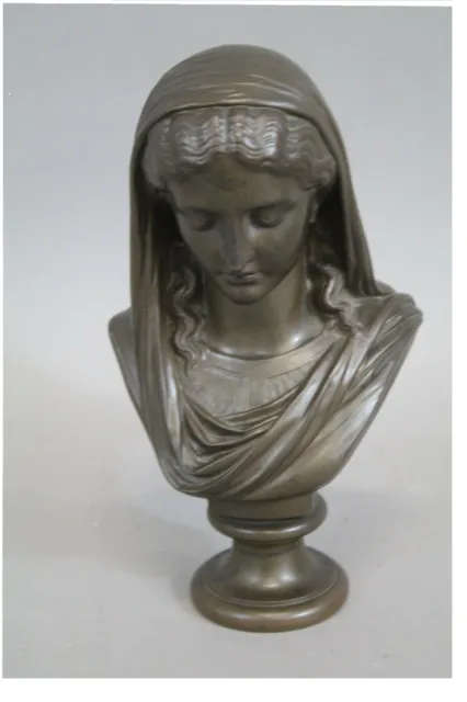 A. AIZELIN Bronze de femme voilée   , cachet F. Barbedienne H 23 cm