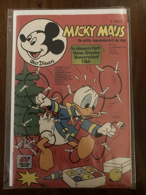 Micky Maus 1973 Heft Nr. 50 mit Beilage im Zustand 1
