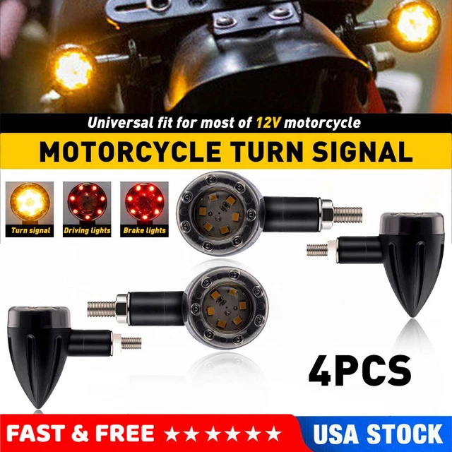Motorcycle LED Bullet Turn Signal Brake Running Tail Light For Yamaha Cafe Racer