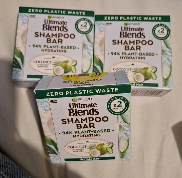 3 x Garnier Ultimative Mischungen Kokosnuss Shampoo Riegel mit Aloe Vera für normales Haar