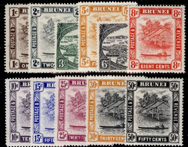 BRUNEI GVI SG79-89, 1947-51 SHORT set, M MINT. Cat £22.