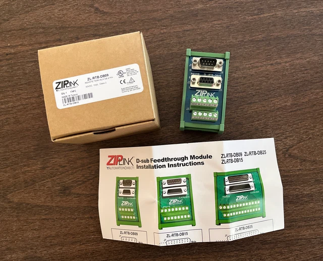 ZipLink ZL-RTB-DB09 Remote Termination Block DB 9 Pin 30VDC 1 A/pt. Class 2