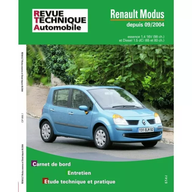 Revue Technique Automobile RTA 689.1 Renault Modus depuis 09/2004 Essence Diesel