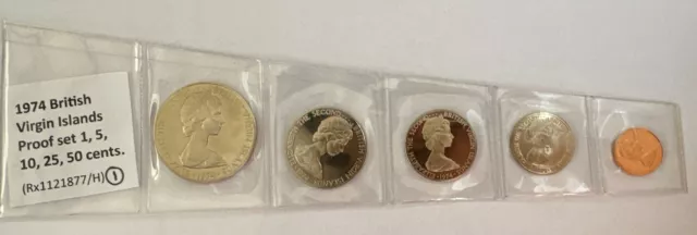 1974 British Virgin Islands Proof set (1,  5, 10, 25, 50 cents) (Rx1121877/H)/1