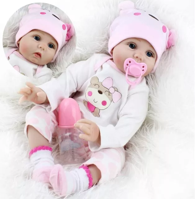 ZIYIUI Realistic Reborn Dolls 22inch 55cm Lifelike Baby Dolls Soft Silicone Vin