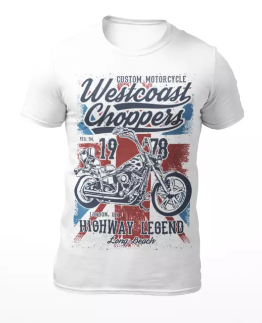 Westcoast Choppers With British Flag - Biker Men's T-Shirt - Women's T-Shirt