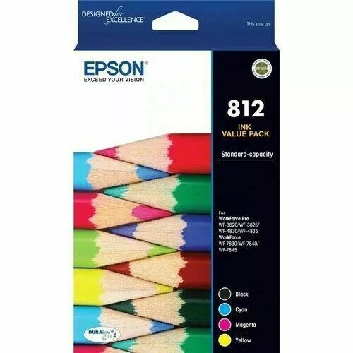 Genuine Epson 812 4 Colour Ink Cartridges - Value Pack