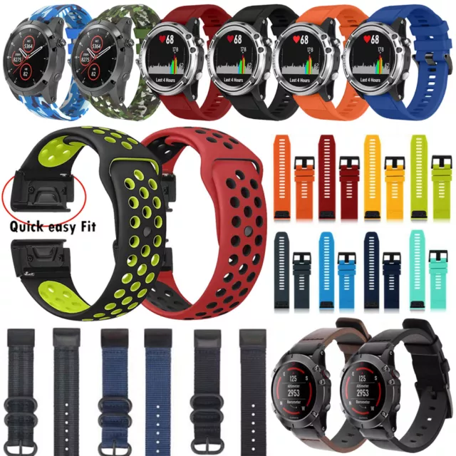 For Garmin Fenix 7 7X 6 6X Pro Sapphire Nylon/Silicone Strap Watch Band Bracelet