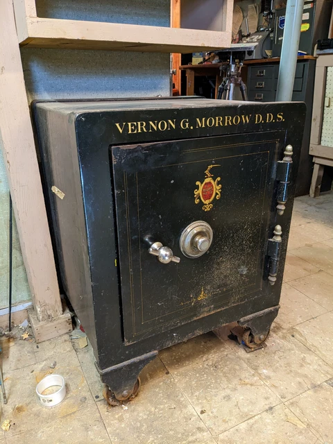 Antique Meilink MFG Co. combination floor safe on wheels