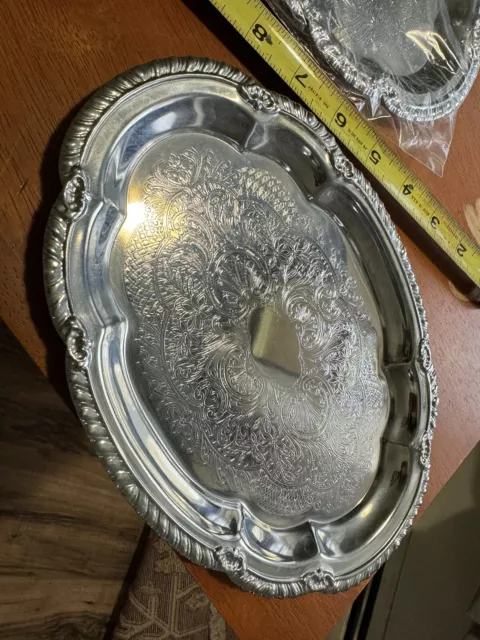Vintage Silverware Dish/plate Decorative 10in (2)