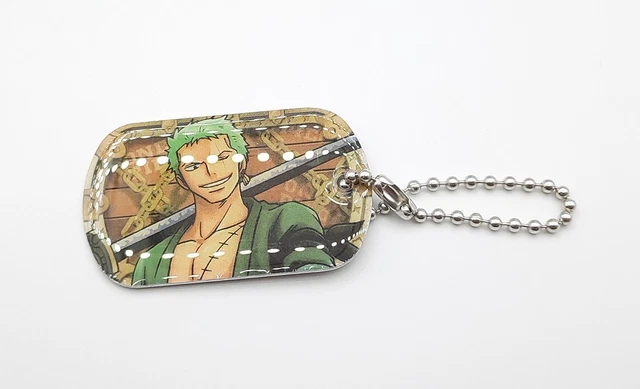 One Piece Zoro Zolo 1.5" metal dog tag keychain charm