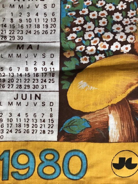 TORCHON CALENDRIER VINTAGE année 1970 Tracteur Ford EUR 25,00