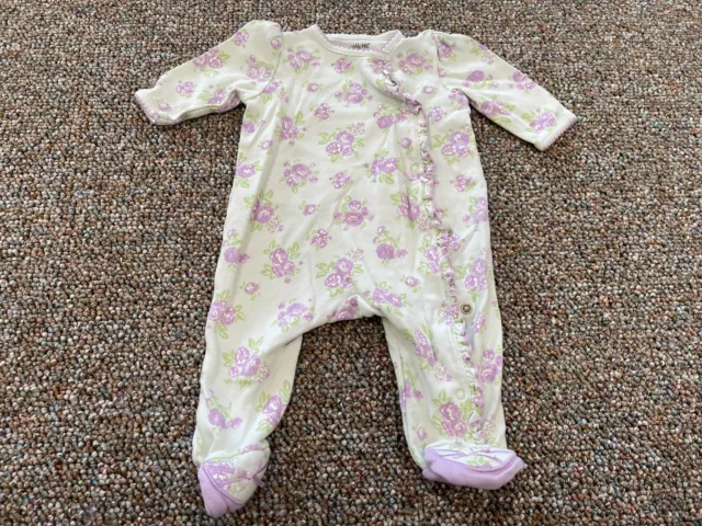 Little Me Girls Green & Purple Floral Sleeper 3M