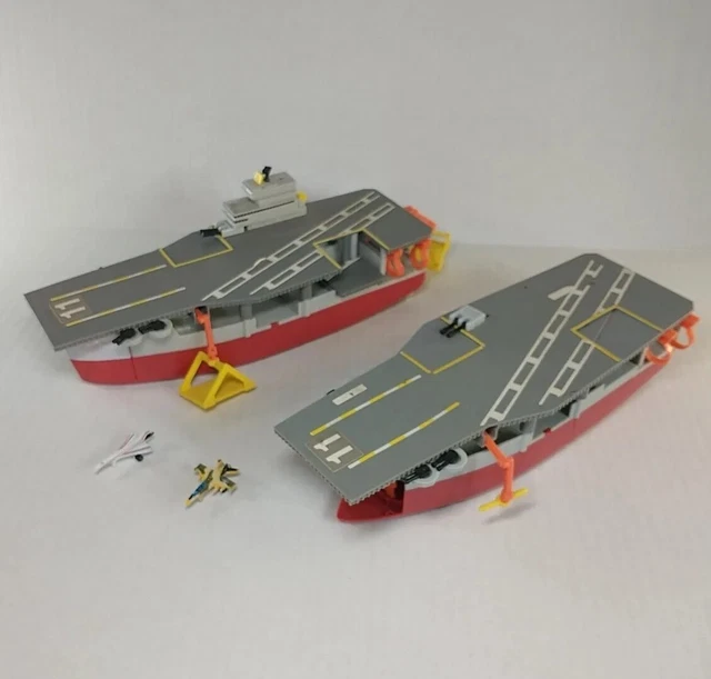 VINTAGE MICRO MACHINES 2 Aircraft Carrier Playset Lot Galoob, 1988