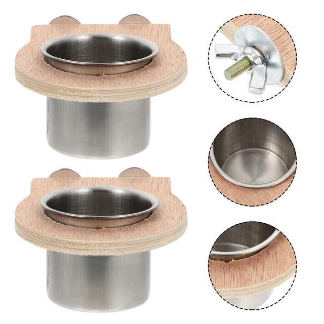 2 piezas cuencos para jaula para pájaros taza de agua canal jaulas para pájaros loros tazón de agua