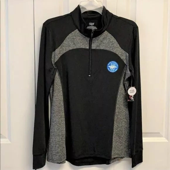 Zone Pro Black Gray 1/4 Zipper Moisture Wicking Active Jacket Size S NWT