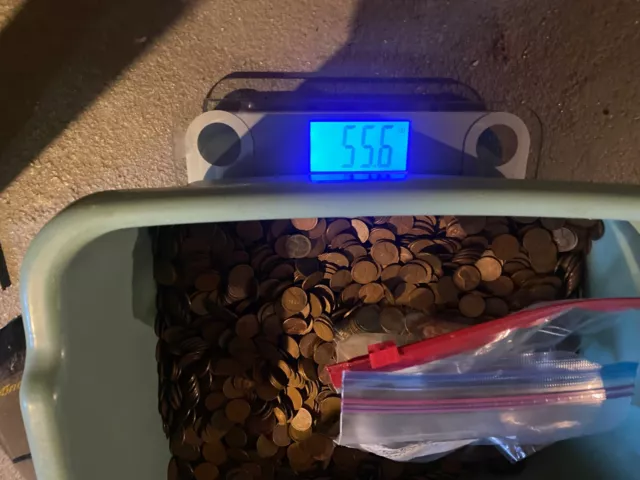 HUGE LOT 55 POUNDS wheat penny over 8,000+ pennies cents
