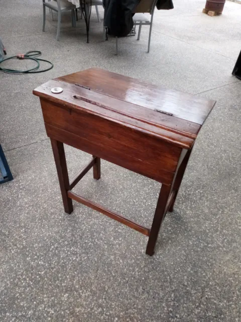 Vintage School Desk With Inkwell