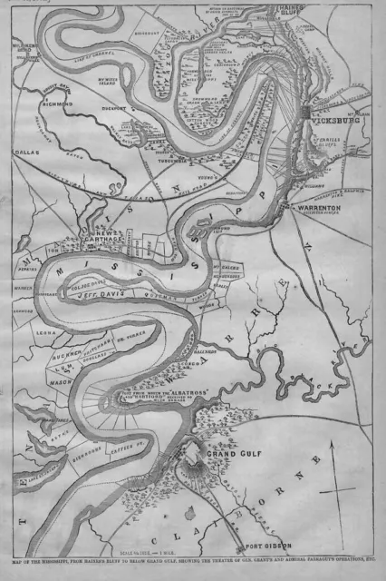 Civil War Map Of Mississippi, Landowners Theatre Of War