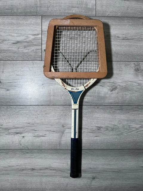 Raquette De Tennis Vintage Dunlop Junior Bois, Bleu Flash, 69 Cm, Originale Pour Décoration