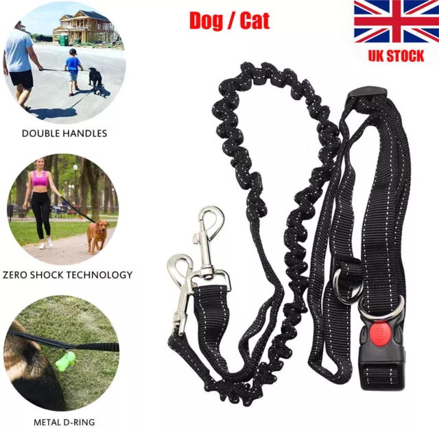 Dog Pet Leash Lead Waist Belt Adjustable Hands Free For Jogging Walking Running