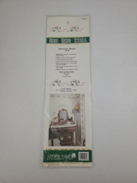 Plantilla para decoración del hogar fácil HV-40 recuerdos borde nueva y sellada con instrucciones