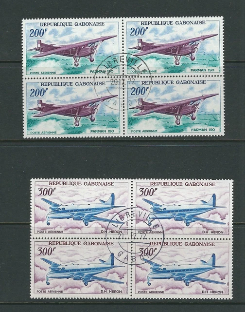 Gabon 1967 Farman 190 De Havilland Heron (C50-51) Block Of 4 VF Cto