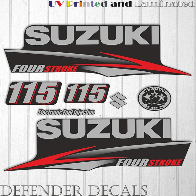 SUZUKI 150 HP Four Stroke outboard engine decal sticker set kit White