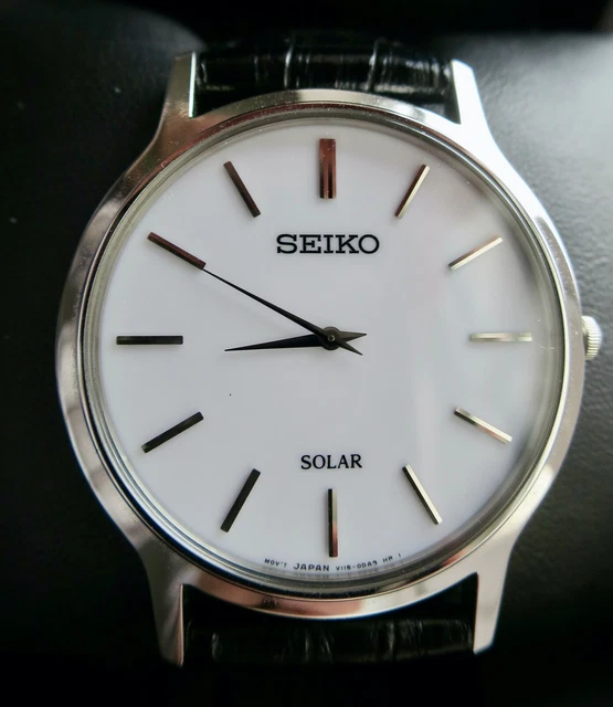 SEIKO SOLAR V115-0BE0 mens 7mm slim solar watch. Never worn £56.00 ...