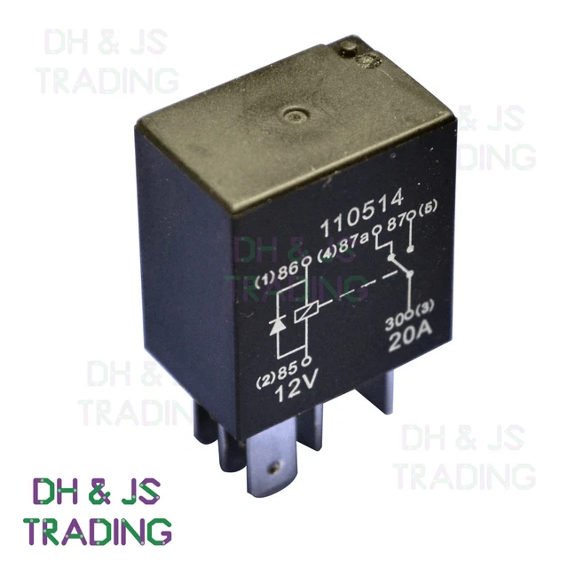 MICRO RELAY 5 PIN 12v 20a + Diode Changover Mini 40 Amp CAR VAN BOAT