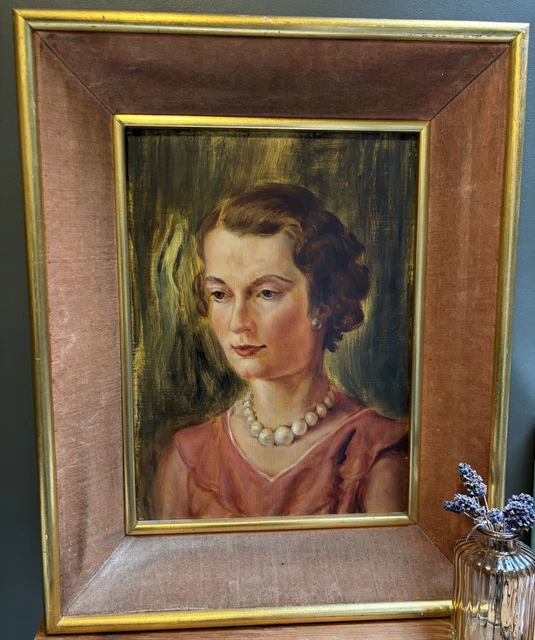 FRENCH VINTAGE? ANTIQUE Oil Portrait Painting Of A beautiful Lady ...