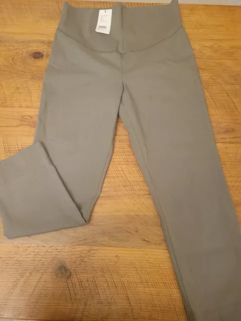 Ripe Maternity Capri Suzie Pants Size M 32" Stretch Putty Khaki