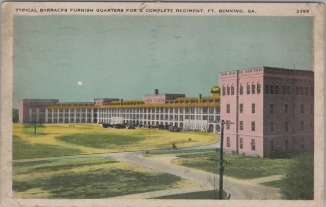 Barracks Ft Fort Benning Georgia US Army quarters complete regiment c1930s D59