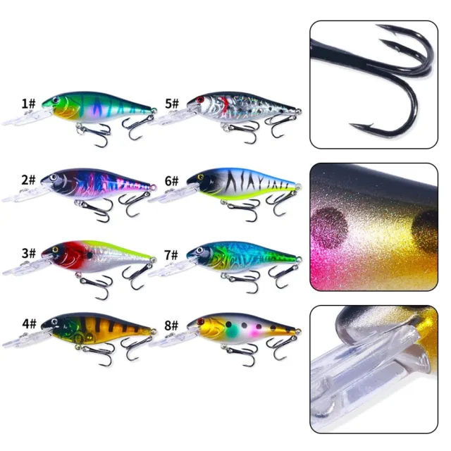 HIGH QUALITY 3D Eyes Fish Lure For Freshwater And Saltwater Bass Crankbait  $13.85 - PicClick AU