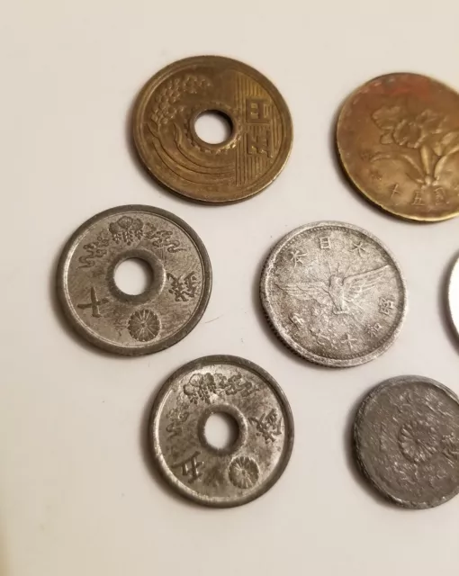 Lot De 10 Pièces De Différents Pays Asiatiques Anciennes Pièces De Collection Précieuses 2