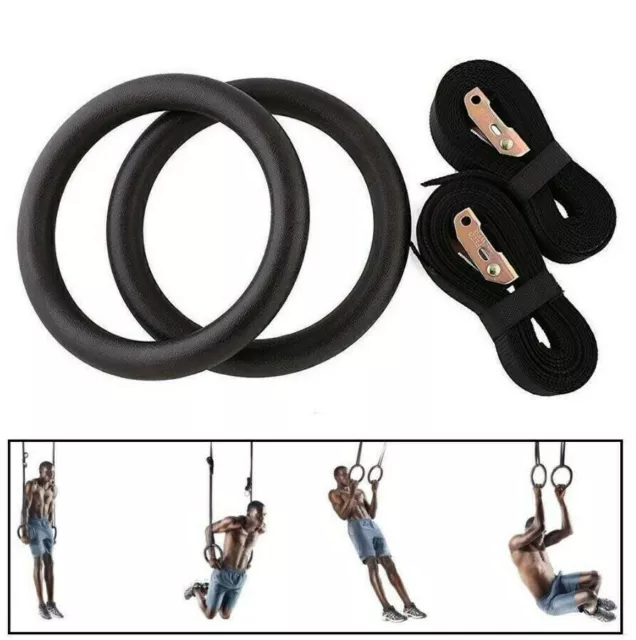 Birke Holz Gym Ring Turnringe Gymnastikringe Gymnastik Fitness Training 400KG DE