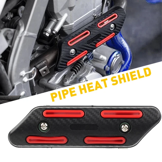 Exhaust Muffler Pipe Heat Shield Cover Guard Heel Universal Black Motorcycle Red