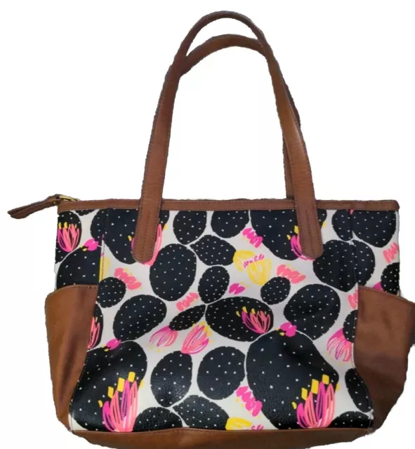 FOSSIL Mimi Cactus Print Shopper Tote Shoulder Bag Southwestern