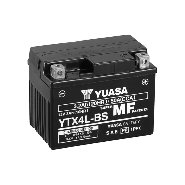 YUASA Batterie YTX4L YTX4L-BS Wet Charged (befüllt,ready to use) 12V/3,2Ah