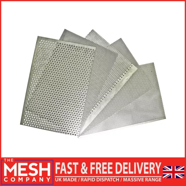 Stainless Steel Perforated Mesh Sheet Plate Guillotine Cut UK Made 30cm Squares