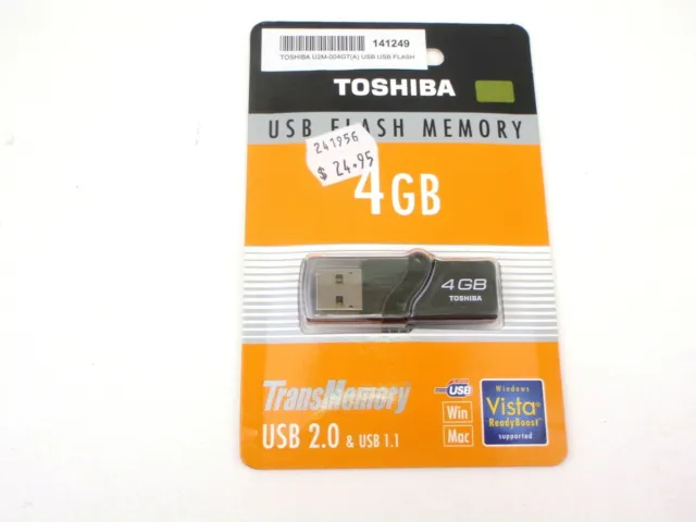 Usb 2.0 Drive Flash Memory 4Gb Toshiba U2M-004Gt(A) Pc Mac Portable Small