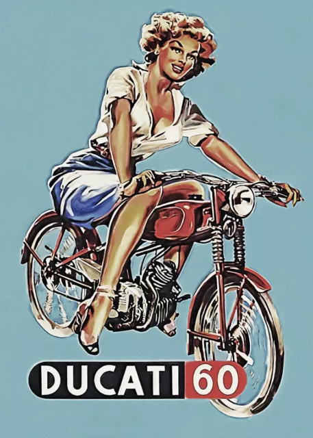ducati 60 motorcycle Metal Plaque Sign Pub Bar Mancave gift novelty poster
