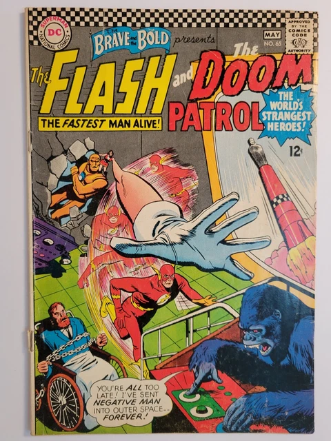 BRAVE & the BOLD #65 (G/VG) 1966 FLASH & DOOM PATROL TEAM-UP! SILVER AGE DC
