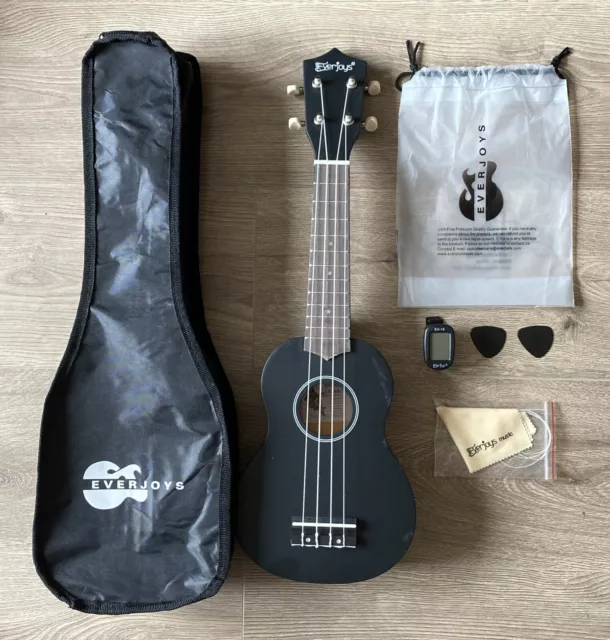 Everjoys Soprano Ukulele Beginner Kit 21 Inch Ukelele.