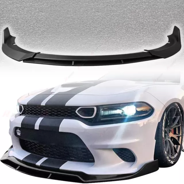 Matte Black Front Bumper Splitter Spoiler Lip For Dodge Charger 15-21 SRT-Style